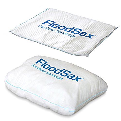FloodSax FS5R Instant Self-Inflating Sandless Sandbags/Water Absorbent Pads (5 Pack), 19" x 20", White