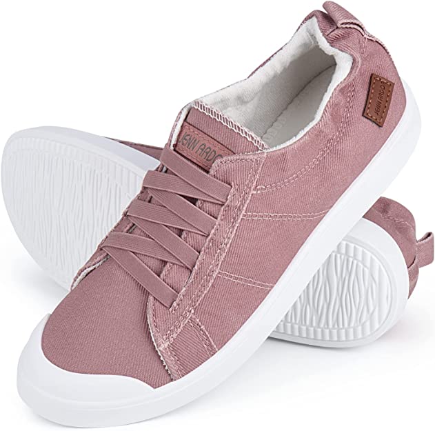 JENN ARDOR Womens Shoes Slip On Canvas Sneakers Fashion Comfortable Low-Top Casual Walking Shoes