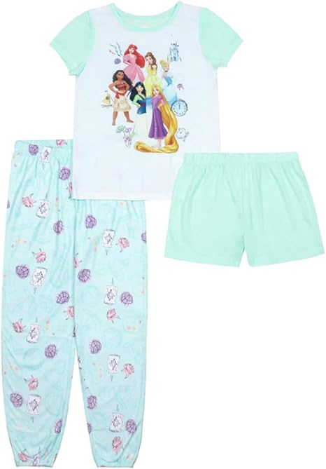 Disney Girls' Descendants | Frozen | Princess | Minnie Mouse 3-Piece Loose-fit Pajamas Set