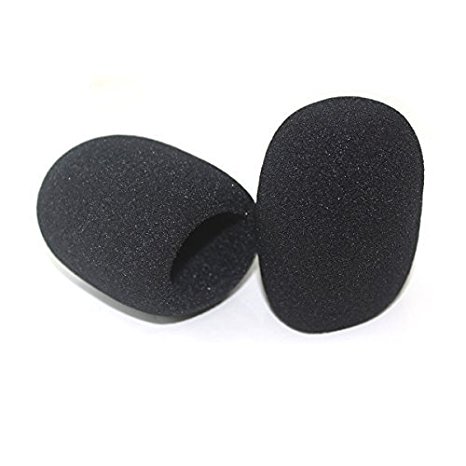 ZRAMO® Th22 Foam Ball-type Mic Windscreen, Black 2pc Pack-ideal for CAD U37 USB Mic and other Ball-type Mics
