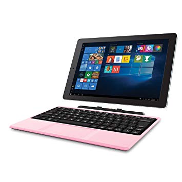 2018 Newest Premium High Performance RCA Cambio 10.1" 2-in-1 Touchscreen Tablet PC Intel Quad-Core Processor 2GB RAM 32GB Hard Drive Webcam Wifi Microsoft Office Mobile Bluetooth Windows 10-Pink