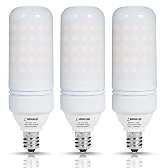 LOHAS 100W Equivalent LED Bulbs, Candelabra Base E12 Light Bulb, 12W LED Bulbs Daylight White 5000K, LED T10 Lights Bulb for Home Lighting,1100 Lumens, Not-Dimmable(Pack of 3)