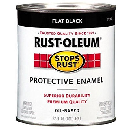 Rust-Oleum 7776502 Protective Enamel Paint Stops Rust, 32-Ounce, Flat Black