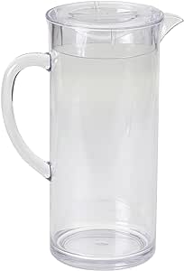 Tablecraft Beverage Pitcher with Lid, SAN Plastic, 17 x 10 x 24 cm Transparent