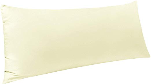 NTBAY Body Pillow Cover, Pillowcases, 100% Brushed Microfiber, Soft and Cozy, Envelope Closure, for Adults Pregnant Women, 20" x 54", Ivory