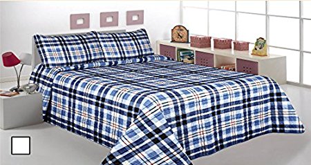 3 Pcs Printed Bedspread/ Coverlet Sets/ Quilt Sets, Full/ Queen Size,striped blue Navy Blue Color Over Size