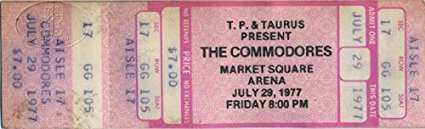 The Commodores 1977 Unused Concert Ticket Lionel Richie Market Square Arena