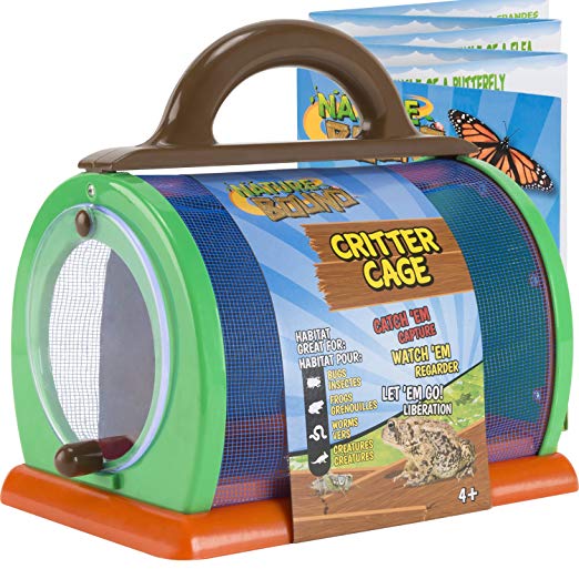 Nature Bound Toys Critter Cage Bug Catcher Habitat Kit with Activity Booklet, Green, 8.5" x 5.75" x 8"