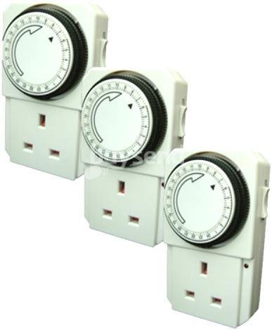 Plug In 24 Hour Timers Security Timeswitch Timer X 3