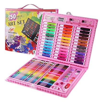 150 Pcs Art Supplies for Kids, ANDEFINE Deluxe Kids Art Set for Drawing Painting and More with Portable Art Box, Coloring Supplies Art Kits Great Gift for Kids, Toddlers, Beginners
