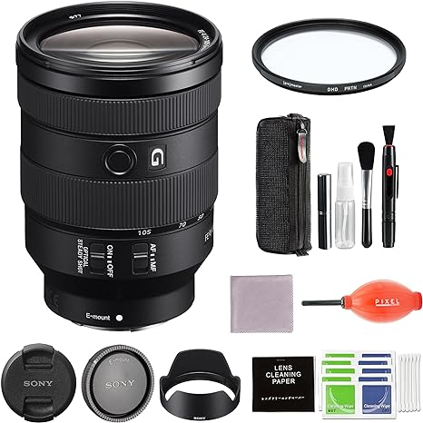 Sony FE 24-105mm F4 G OSS Full Frame Zoom Lens (SEL24105G) Bundle with 77MM Digital HD Filter and Advanced Accessories