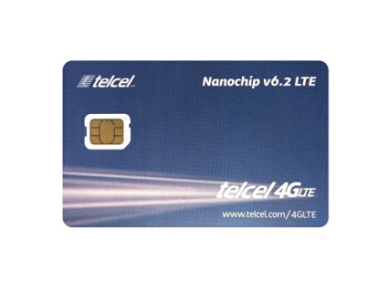 Telcel Mexico Prepaid SIM Card with 2GB Cellular Data (LTE Nano)