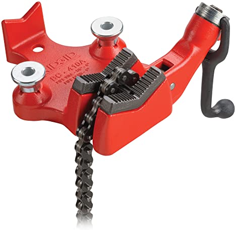 RIDGID 40195 Model BC410 Top Screw Bench Chain Vise, 1/8-inch to 4-inch Bench Vise