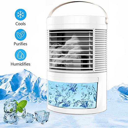 Berfeew Air Conditioner Portable,Mini Air Conditioner,Personal Air Cooler,Mini AC with 7 Colors Night Light,Fans for Bedroom,Office,Home,White