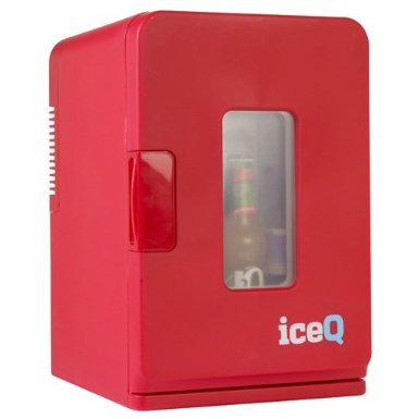 iceQ 15 Litre Deluxe Portable Mini Fridge With Window - Red