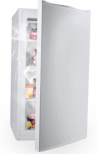 COOLLIFE Mini Freezer Only Countertop- Compact Reversible Single Door Table Top Mini Freezer - Free Standing portable small upright freezer Machine for Office (4.8 Cubic Feet, White)