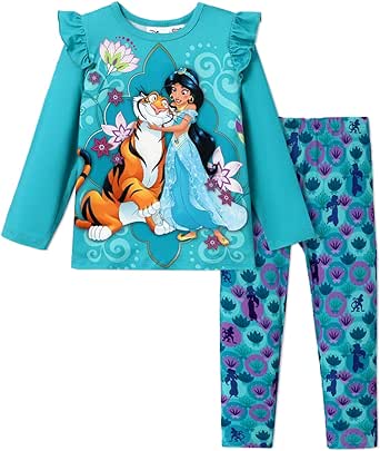 Disney Princess Toddler Girl Outfit Long Sleeve Shirt and Leggings 2PCS Girls Clothing Sets Fall Pullover Dailywear