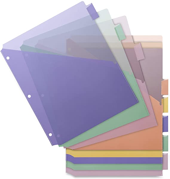 Double Pocket Index Dividers, Multicolor