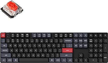 Keychron K5 Pro Wireless QMK/VIA Custom Mechanical Keyboard, 100% Full Size Layout 108 Key Programmable, Ultra-Slim White Backlit Low Profile Gateron Red Switch Bluetooth/Wired for Mac Windows Linux