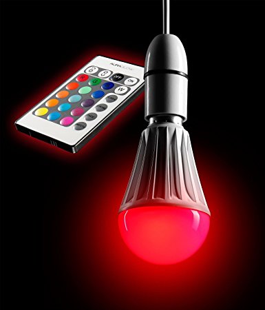 AURAGLOW 10w Remote Control Colour Changing LED Light Bulb E27, Super Bright Dimmable Version - 2nd Gen - AG175