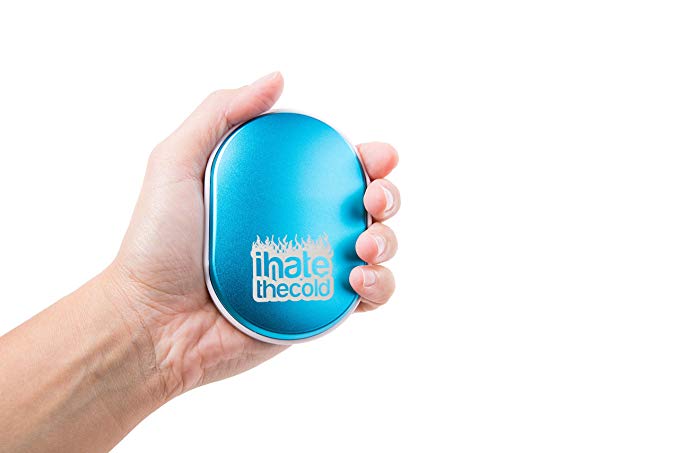 iHateTheCold Rechargeable Wish Stone Hand Warmer/Mobile Power Bank | Two-in-One USB Hand Warmer Also Charges Mobile Phones and Tablets | Lightweight, Reusable Hand Warmer (Blue)