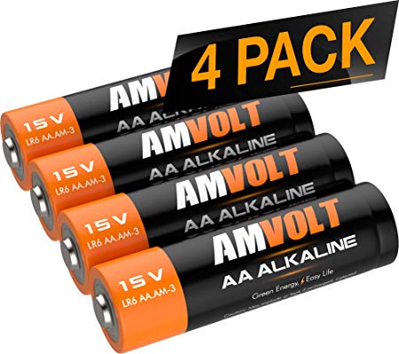 AA Batteries [9 Years] Premium LR6 Alkaline Battery 1.5 Volt Non Rechargeable Batteries Watches Clocks Remotes Games Controllers Toys & Electronic Devices - 2027 Expiry Date (4 Pack)
