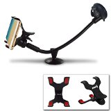 Ipow Universal Long Arm Windshield Dashboard Car Mount Holder Cradle with Adjustable X ClampampUltra Dashboard Base for Smartphones iPhone 5S 6 6 6S 6S PlusSamsung S43Nexus 5 4LG G3HTCGPS Devices