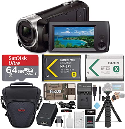 Sony HD Video Recording HDRCX405 HDR-CX405/B Handycam Camcorder (Black)   64GB Premium Bundle