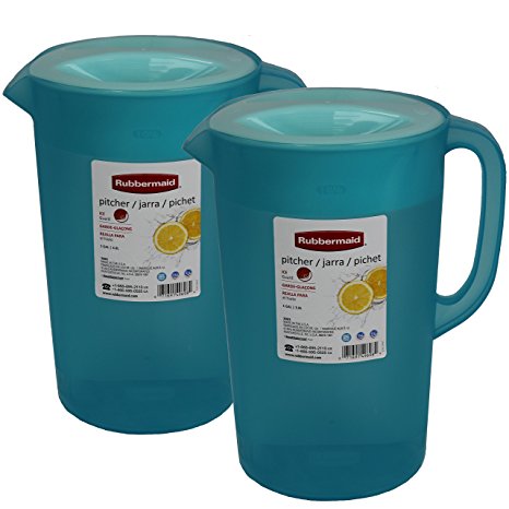 Rubbermaid 1 Gallon Classic Pitcher, Pack of 2 Blue Pitchers