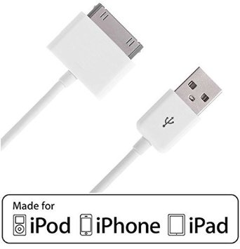 iPhone 4 4s Charger  Stalion Stable 30-Pin USB Sync Cable and Charging Dock Cord Apple MFi CertifiedWhite33 Feet1 Meter for iPhone 2G3G3GS44S Pad 1st2nd3rd Gen iPod Touch 1st 2nd3rd4th Gen iPod Nano 4th5th6th Generation