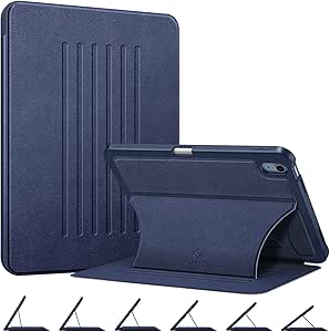 Fintie Magnetic Stand Case for iPad 10th Generation 10.9 Inch Tablet (2022 Release) - Multiple Angles Shockproof Rugged Soft TPU Cover with Pencil Holder, Auto Sleep/Wake, Navy