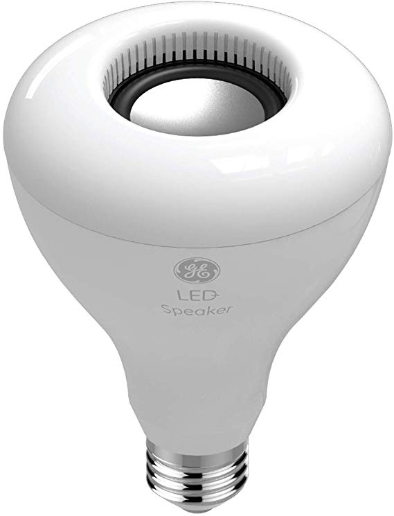 GE Lighting 93100354 LED  Speaker BR30 Indoor Light Bulb, Bluetooth Enabled with Remote Control, Link up to 10 Units 65-Watt Replacement B-Line, Soft White