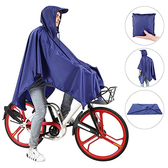 Andake Reusable Rain Poncho, Portable Durable Raincoat for Walking, Cycling