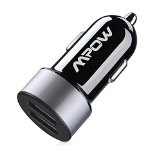 Mpow Car Charger 52Amps 26W Dual USB Portable and Powerful Car Charger with Xsmart Technology - Automatically Charging