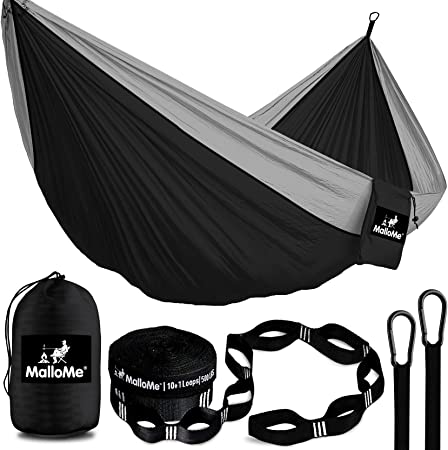 MalloMe Camping Hammock with Straps - Hammocks - Portable Hammock Kids Hammock Outdoor Hammock - Hamac Double Hammock - 2 Person Hammock Tree Hammock - Hamock Tent for Travel - Hammocks for Outside