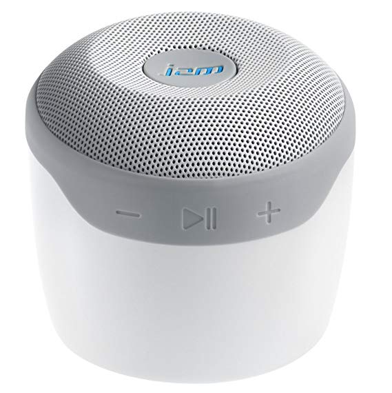 JAM Voice Portable Wifi and Bluetooth Speaker with Amazon Alexa, Stream Music, Pair Multiple Speakers, Rechargeable, Palm Sized, USB Charging Cable, Connect to Home WiFi Network, HX-P590WT White