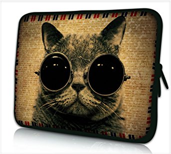iPad Pro 9.7 Case, UrSpeedtekLive Funny Cat Neoprene Pattern Neoprene Polyester Fiber Protective 10 Inch - 10.6 Inch Briefcase Cover Pouch Bag For Apple iPad Air / iPad 4 3 2 / Dragon Touch X10