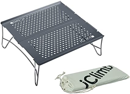 iClimb Mini Solo Folding Table Ultralight Compact for Backpacking Camping Hiking Beach Picnic (Gunmetal, Mini)