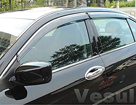 Vesul Side Window Visor Vent Rain Guard Shield Wind Deflectors Sun Shade Compatible with Honda Accord 2018 2019