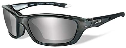 Wiley X Brick Sunglasses, Silver Flash, Crystal Metallic