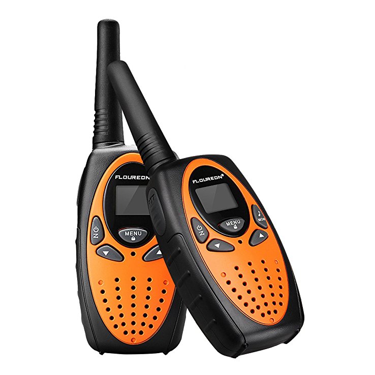 FLOUREON Walkie Talkies for Kids, 2-way Radio for Children with Long Distance Range 8 Channel Interphone for Home Communication/Festival- Orange