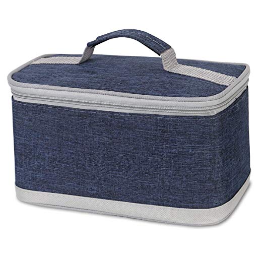 Buringer Reusable Insulated Lunch Bag Box Cooler Tote for Adult Women and MenLunch Bag(Long Dark Blue)