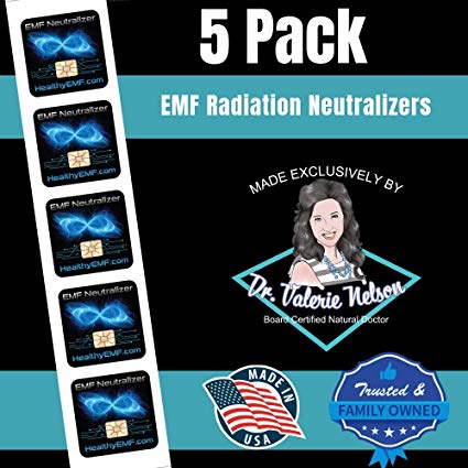 Cell Phone EMF Protection Radiation Neutralizers - Slim Design - Proudly Made in The USA - 5, 10 or 20 Pack - Developed by Dr. Valerie Nelson