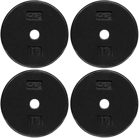 WF Athletic Supply Traditional/Classic 1-inch Hole Standard Solid Cast Iron Weight Plates - Great for Strength Training, Weightlifting, Bodybuilding & Powerlifting, Multiple Choices Available