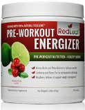 Red Leaf Pre-Workout Energizer - 1 Best Tasting Workout Supplement with Beta-Alanine BCAAs Glutamine AAKG Green Tea Raspberry Ketones - Natural Cranberry Lime Flavor - 30 Servings