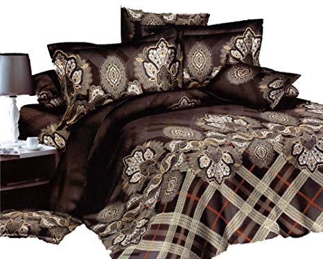 Swanson Beddings Paisley 3-Piece Luxury 100% Luxury Cotton Bedding Set: Duvet Cover and Pillowcases (Oversized King)