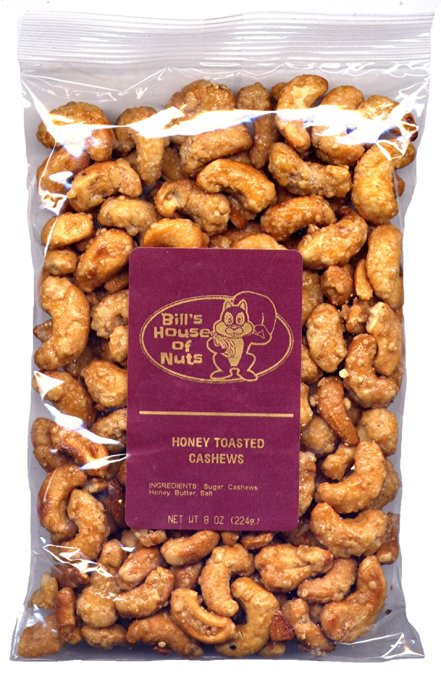 Honey Toasted Cashews - Rich Full Cashew Crunch and Flavor Wrapped in a Delicately Sweet Honey Coating (8 oz)