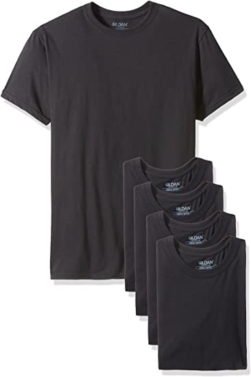 Gildan Platinum Mens 5-Pack Crew Neck T-Shirt Undershirt