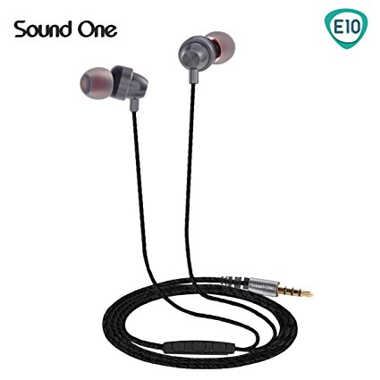 Sound One E10 In Earphones With Mic ,Metal Body With EXTRA BASS , Silver