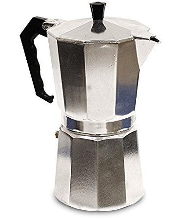 Classic 12-Cup Aluminum Stovetop Espresso Mocha Coffee Maker by Pride Of India